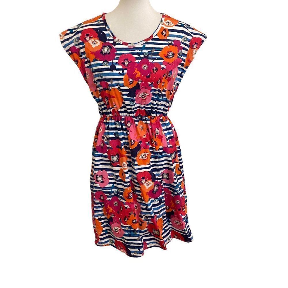 Lolly Wolly Doodle Striped Floral Dress Small